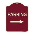 Signmission Parking With Right Arrow Heavy-Gauge Aluminum Architectural Sign, 24" x 18", BU-1824-24623 A-DES-BU-1824-24623